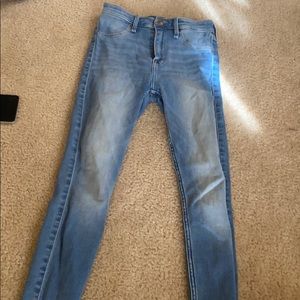 Light blue faded jeans